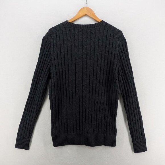 Polo Ralph Lauren Cable Knit Knitted Slim Fit Sweatshirt Grey XXL - Picture 3 of 12